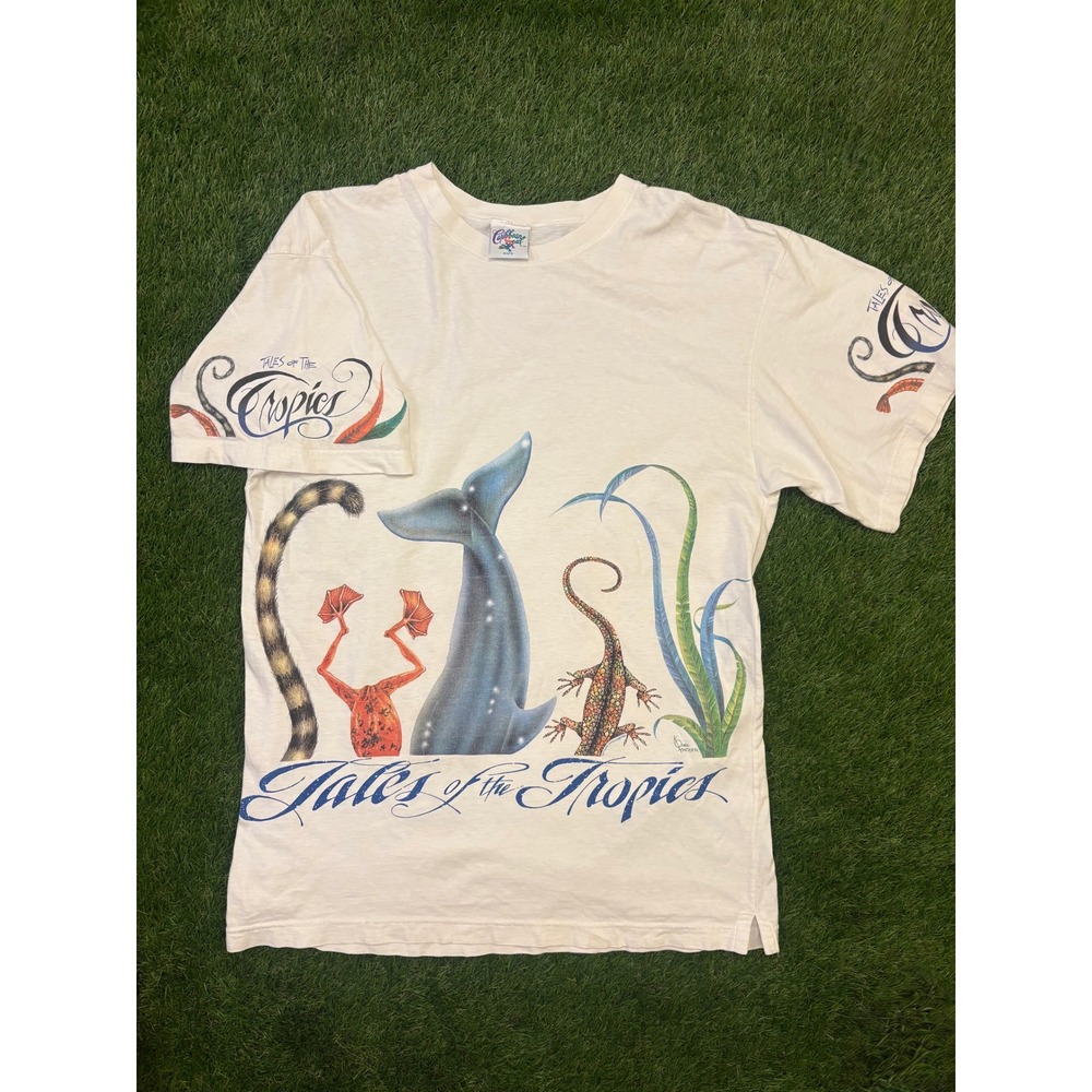 Vintage 90s Caribbean Soul Tales of the Tropics T-Shirt White OSFA 1992 Graphic